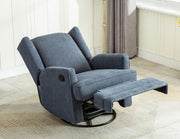 The Winged Wonder: Wingback Glider Recliner, Blue