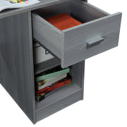 Mobili Modern Office Desk with Hutch, Gray