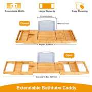 Bathtub Caddy Tray Crafted Bamboo Bath Tray Table