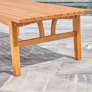 Natural Wood Outdoor Rectangular Coffee Table - Family Friendly Furniture