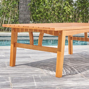 Natural Wood Outdoor Rectangular Coffee Table - Family Friendly Furniture